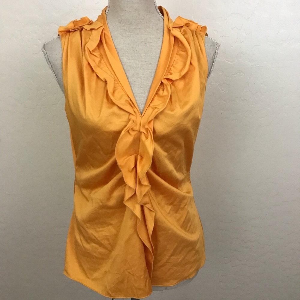 Elli Tahari Sleeveless Ruffle Top Size M